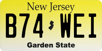 NJ license plate B74WEI