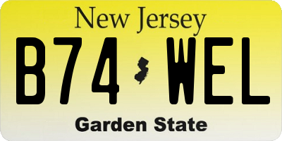 NJ license plate B74WEL