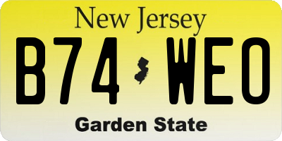 NJ license plate B74WEO