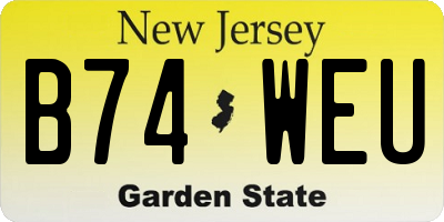 NJ license plate B74WEU