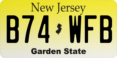 NJ license plate B74WFB