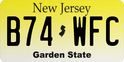 NJ license plate B74WFC