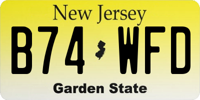 NJ license plate B74WFD