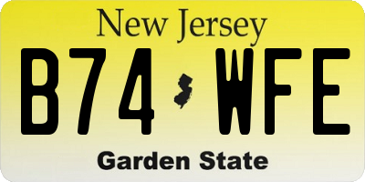 NJ license plate B74WFE