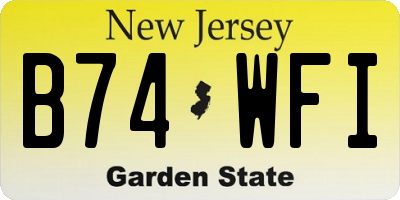 NJ license plate B74WFI
