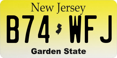 NJ license plate B74WFJ