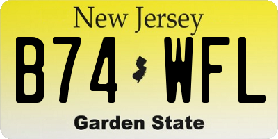 NJ license plate B74WFL