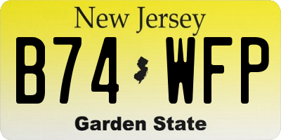 NJ license plate B74WFP