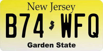 NJ license plate B74WFQ