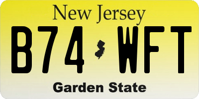 NJ license plate B74WFT