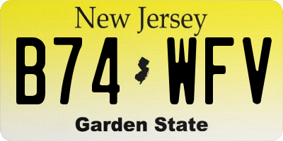 NJ license plate B74WFV