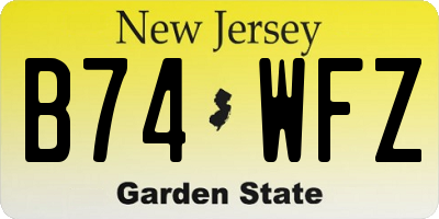 NJ license plate B74WFZ