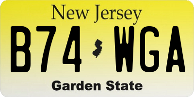NJ license plate B74WGA