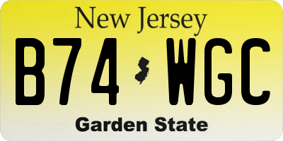 NJ license plate B74WGC