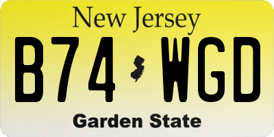NJ license plate B74WGD