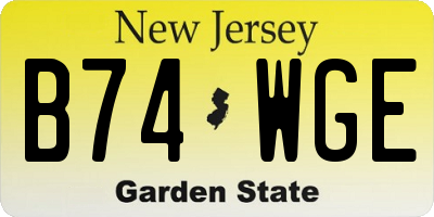 NJ license plate B74WGE