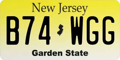 NJ license plate B74WGG