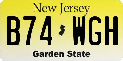 NJ license plate B74WGH