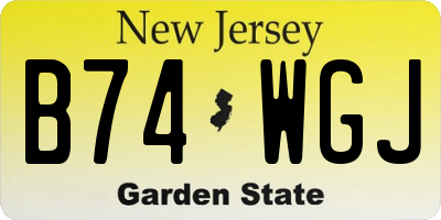 NJ license plate B74WGJ