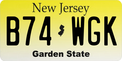 NJ license plate B74WGK