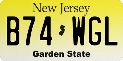 NJ license plate B74WGL