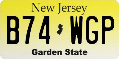 NJ license plate B74WGP