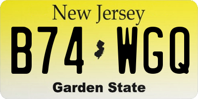 NJ license plate B74WGQ