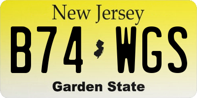 NJ license plate B74WGS