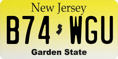 NJ license plate B74WGU