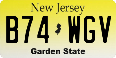 NJ license plate B74WGV