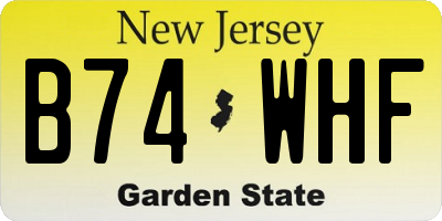 NJ license plate B74WHF