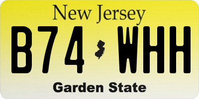 NJ license plate B74WHH