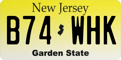 NJ license plate B74WHK