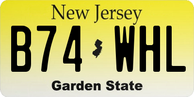 NJ license plate B74WHL