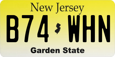 NJ license plate B74WHN