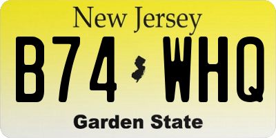 NJ license plate B74WHQ