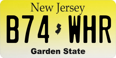 NJ license plate B74WHR