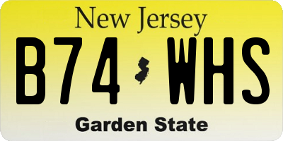 NJ license plate B74WHS