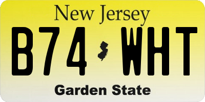 NJ license plate B74WHT