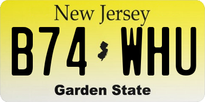 NJ license plate B74WHU