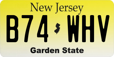 NJ license plate B74WHV