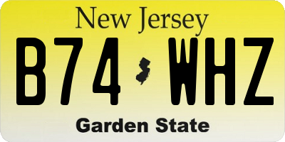 NJ license plate B74WHZ