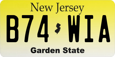 NJ license plate B74WIA