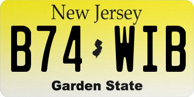 NJ license plate B74WIB