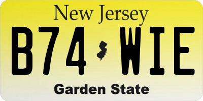 NJ license plate B74WIE