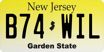 NJ license plate B74WIL