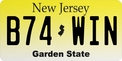 NJ license plate B74WIN