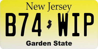 NJ license plate B74WIP