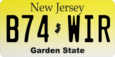 NJ license plate B74WIR