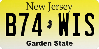 NJ license plate B74WIS